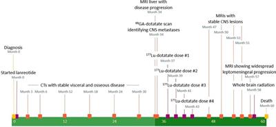 Case report: Efficacy of lutetium-177 oxodotreotide for neuroendocrine tumor with central nervous system metastases